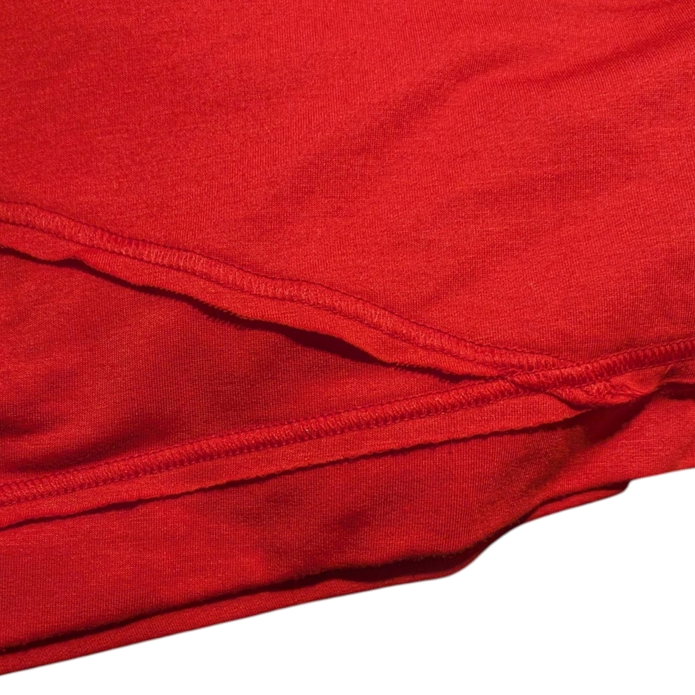 Weekends by Chicos Tunic Top 0/Small Red Cowl Neck Long Sleeve Asymmetrical Hem - Picture 12 of 12